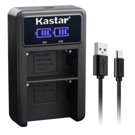 Kastar Battery Charger Sony NP-F330 NP-F550 NP-F570 BC-VM10 LED MOUNT V-MOUNT - 1 LCD2 Charger