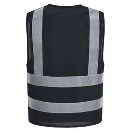 AYKRM black hi vis vest for men (XS-8XL) (Large, Black)