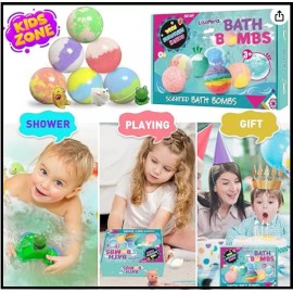 Lisotera Bath Bombs for Kids 12Pcs Bath Bombs with Surprise Toys Inside Natural and Org