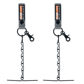 MELOTOUGH Tape Thong for Tool Belt Waist Electrical Tape Strap Chain with Keyring and trigger snap hook for Belt (Grey Color, 2)