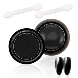 Boobeen Holographic Nail Powder, 2 Jars Nail Art Chrome Nail Powder Mirror Powder, Holo Powder for Metallic Nails Glitter Neon Pearl Pigment with Sponge Applicators