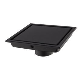 Orhemus 304 Stainless Steel Square Shower Floor Drain with Tile Insert Grate Removable Cover 6 inch Long, Matte Black Plated Finished