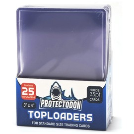 Protectodon Top Loaders Clear Rigid Card Sleeves 35pt – 3 x 4 Inch Hard Cases for Trading Cards, Sports Cards (25 Pack)