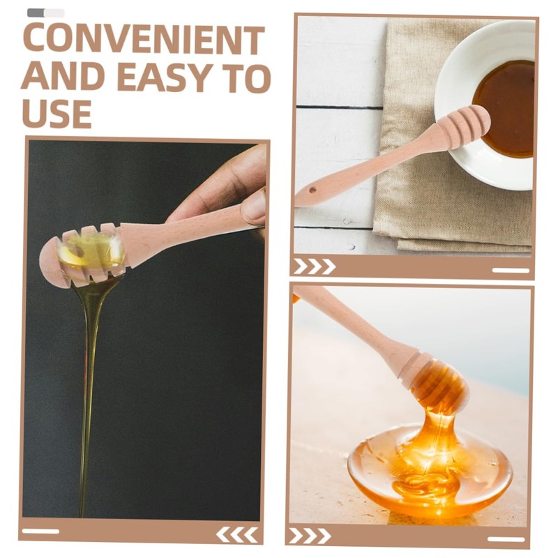 LABRIMP Honey Dipper Stick Wooden Honey Stirrer Multi-Purpose Stir Stick