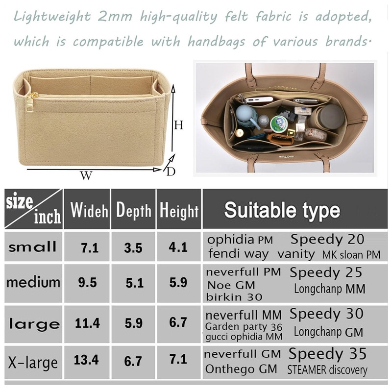 Lckaey Purse Inserts​for Speedy 20 Organizer Insert, for monogram bag,