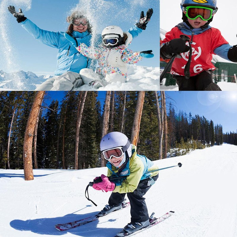 Kids Ski Goggles Over Glasses Colorful Snowboard Goggles Dual Lens