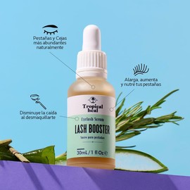 Tropical Heal - Lash Booster Suero Natural para el Crecimiento de Pestañas y Cejas - Tratamiento Nutritivo y Fortalecedor para Pestañas Más Largas y Fuertes - Fórmula con Extractos 100% Naturales, 30 ml