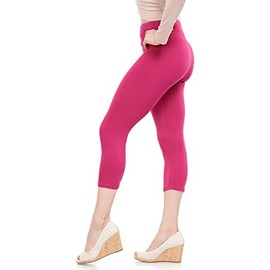 Extra Soft Capri Leggings with High Waist - 20 Colors - Plus (One Size fits Most (XS - XL), Fuchsia)