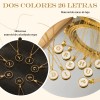 Collar Dije Letras Iniciales Acero Inoxidable Doradas Mujer