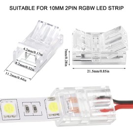 RUNCCI-YUN RUNCCI-YUN 10Pcs LED Strip Stecker,2 Polig 10mm LED Lckenlose Stecker+20m 2 Pin LED Streifen Verl?ngerungskabel LED Strip Anschlusskabel LED Verbinder, 12v-24V kabel, fr SMD 3528 2835 5050 5630