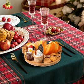 Christmas Holzteller - Weihnachtsbrett Mit Santa Und Rentier Motiv Für Käseplatten | Deko Servierteller Küchenhelfer Für Obst Dessert Käse Party Hochzeit Geburtstag