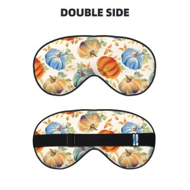 Watercolor Fall Pumpkin Sleep Mask Eye Mask with Adjustable Strap Eye Sleep Shade Cover Blocks Light for Women Men Airplane Travel Nap