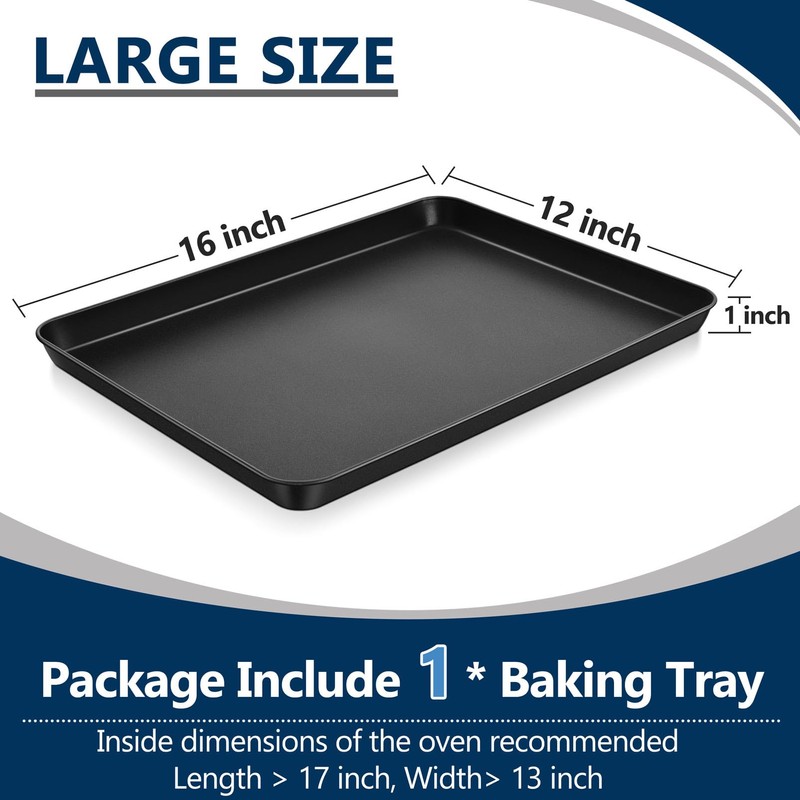 P&P CHEF 16 Inch Baking Cookie Sheet Pan, Carbon Steel