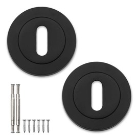Bwintech 1 Pair 52MM Matt Black Keyhole Escutcheon Keyhole Cover