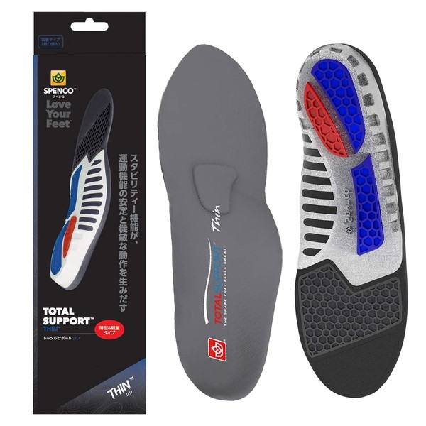 Spenco 7202507 Unisex Insole, Total Support, Thin, Replacement Type, Size 3 (10.0 - 10.6 inches (25.5 - 27 cm)
