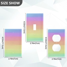 Kigai Rainbow Pastel Toggle Light Switch Plate,Wall Plates Electric Receptacle Plug Covers,1-Gang Standard Size 4.5" x 2.8"