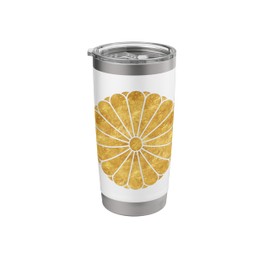 Oriental Faux Gold Kiku Chrysanthemum Mon Art Stainless Steel Insulated Tumbler