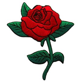 miltacusa Red Rose Ladies Decorative  EMBROIDERED JACKET VEST PATCH [IRON ON SEW ON -R2]