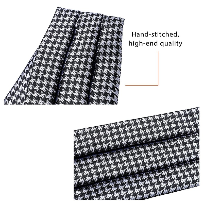HISDERN Tie Scarf Black and White Men's Wedding Ascot Tie