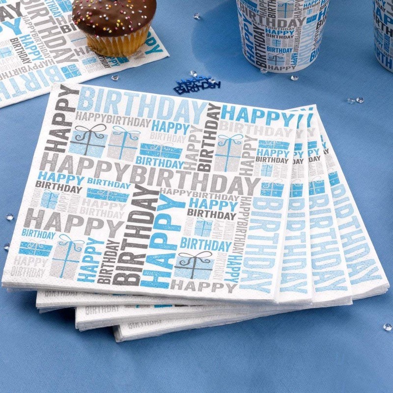 Neviti Happy Birthday Napkin, 23cm