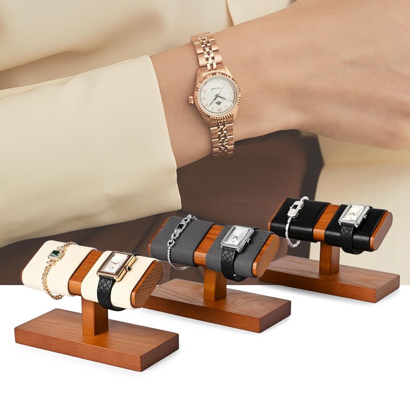 Oirlv SM21502 Wooden Watch Stand, For 2 Pieces, Display, Storage,