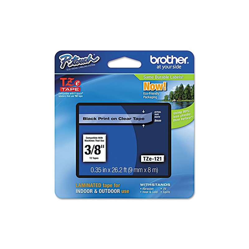 Brother TZe121 - TZE-121 LAMINATED TAPE 9MM 8M - BLACK