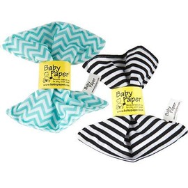 Baby Paper – 2 Pack of Crinkly, Sensory Toys, Black & White Stripe, Turquoise Zig Zag