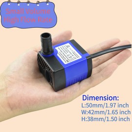 Conquerall 2PCS CHA-280 100GPH 400L/H AC 110V Submersible Pump 5W for Fish Tanks, Aquariums, Tabletop Fountains, Indoor and Outdoor Ponds, Hydroponic Systems and Pet Fountains