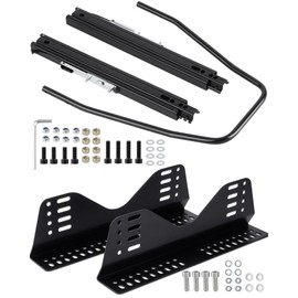 Racewill Universal Racing Seat Bracket with Seat Slider, Side Mounting Bracket Track Assembly Sets Compatible with NRG Sparco and More Aftermarket Seats