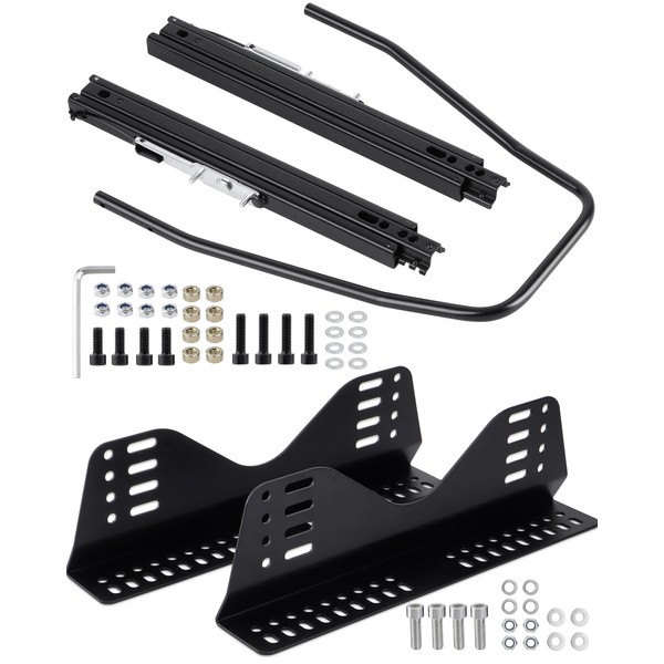 Racewill Universal Racing Seat Bracket with Seat Slider, Side Mounting