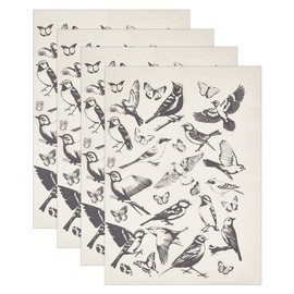 OLYCRAFT 4 Stück Transferpapier Für Keramikton Mit Fliegenden Vögeln Keramik Aufkleber 53x38cm Porzellan Unterglasur Transfers Fliesenaufkleber Für Keramik Emaille Aufkleber – 0.1mm Dick