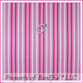 1 Fat Quarter or Continuous Cut WHEN POSSIBLE BonEful FABRIC FQ Cotton Quilt Baby Girl Pink White Ticking Stripe Calico Print