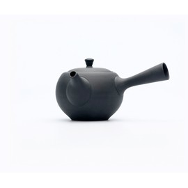 Azmaya Tokoname Teapot - Black Unglazed Ceramic 225ml Round Kyusu