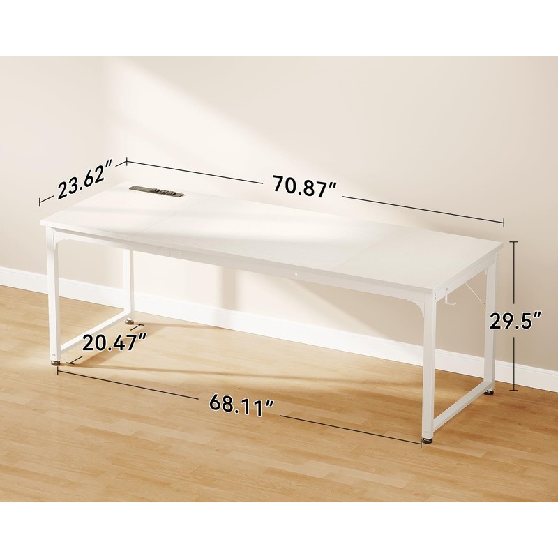 Coleshome 71 Inch Computer Desk with USB Ports, Large Office