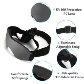 Flantor Medium Dog Goggles UV Protection Dog Sunglasses with Adjustable Strap for Small and Medium Dogs