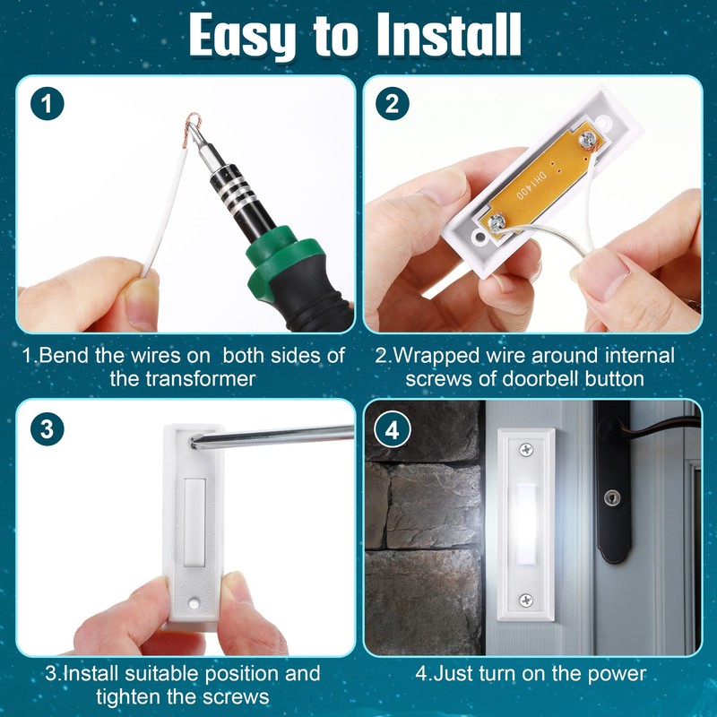 Saillong 1 Piece Lighted Doorbell Button, Christmas Wall Mounted Garage