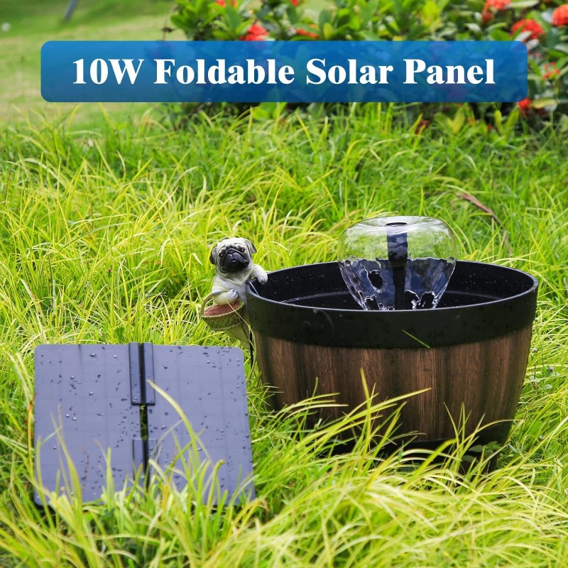 AISITIN Solar Powered Water Fountain Pump with 6 Nozzle,for Ponds,Pool,Fis
