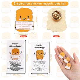 Arrowbash 27 Sets Positive Pins Bulk Employee Appreciation Gifts Thank You Gifts Chicken Nugget Recognition Pins with Funny Card for Nurse Coworker Volunteer