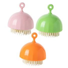 COLLBATH 3pcs Shower Brush Compact Soft Bathing Scrubber for Scalp Massage for Includes Toast Cherry Blossom