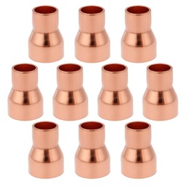 Create idea Copper Reducer Solder Connection 15 mm to 10 mm for Sanitary Reducer Straight Connection Pressure Fitting Pipe Connector Adapter Pack of 10