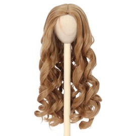 Miss U Hair 8-9Inch 1/3 BJD Doll Wig MSD DOD Pullip Dollfie Cute Long Curly Light Brown Hair Replacement Wig (KB09-26#)