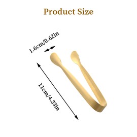 YILANJIN Ice Tongs, 8 Pieces Stainless Steel Mini Sugar Cubes Tongs for Sweet Jars, Small Cube Ice Clamps for Restaurant, Serving Tongs for Kitchen, Wedding, Hotel Supplies, Coffee (11cm, Golden)
