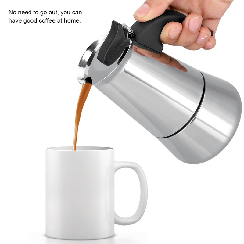 Portable Stainless Steel Coffee Pot Moka Espresso Maker Mocha Pot