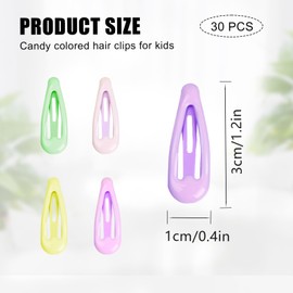 Dokeno Bunte Mini Haarspangen,30 Stück Haarspangen Mädchen,Haarclips Baby Klein, süße Snap Haarschmuck für Haar,Mini Haarspangen für Mädchen Damen,Haar Clips Metall für Geburtstagsfeier