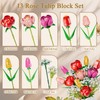 Flower Bouquet Building Set, Rose Tulips Flower Bouquet Building Kit,