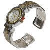 Blekon Collections Silver Metal Western Style Decorated Oval Face Women's