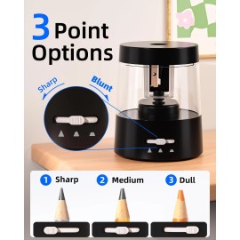 Zmol Electric Pencil Sharpener for Colored Pencils Auto StopElectric Pencil Sharpen
