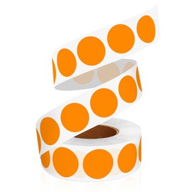 WANSTE 0.75 Inch Multi - Purpose Removable Labels,1000 PCS 3/4" Orange Dots for Classroom, Papers, Market, Price Tags, and Library Book Labels. Non - Printable Round Colored Stickers