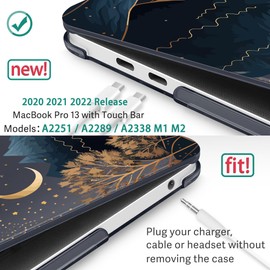 May Chen Compatible with MacBook Pro 13 inch Case with Touch Bar 2022 2021 2020 Release A2338 M1/M2 A2251 A2289, Plastic Hard Shell Case with Keyboard Cover, Traditional