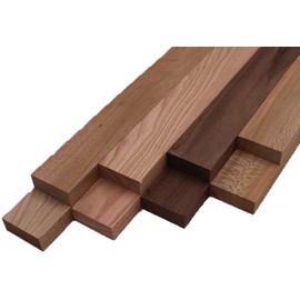 Domestic Exotic Variety Pack - Butternut, Coffee Nut, Walnut, Quarter Sawn Sycamore - 3/4" x 2" (8 Pcs) (3/4" x 2" x 24")